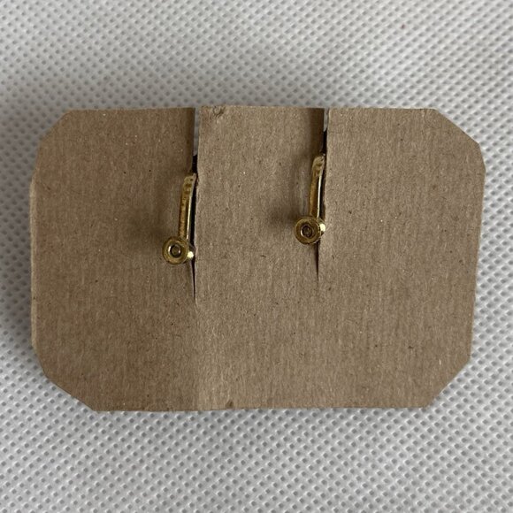 Vintage Gold-Tone Flower Screw Back Earrings with Blue Glass Rhinestones - Picture 5 of 5